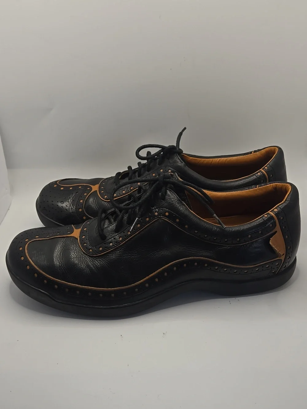 Cole Haan G Series US 9 Black Leather NikeAir Mens Oxfords Sneakers Shoes EUC